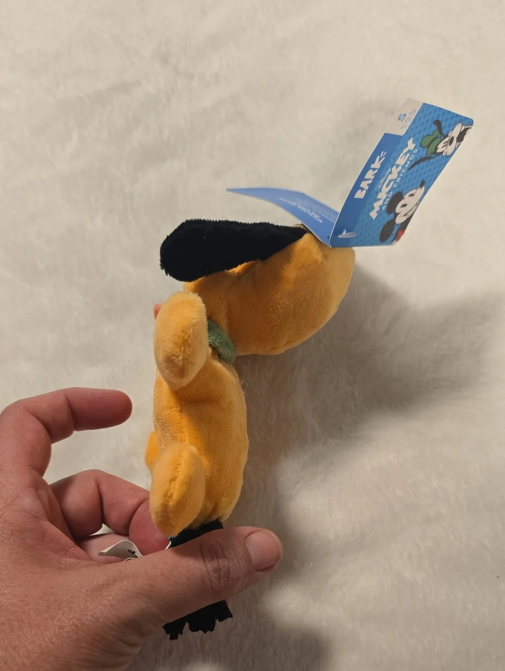 Bark Disneys Pluto  Orange & Black Plush Dog Toy Size Small 0-20 Pounds NWT
